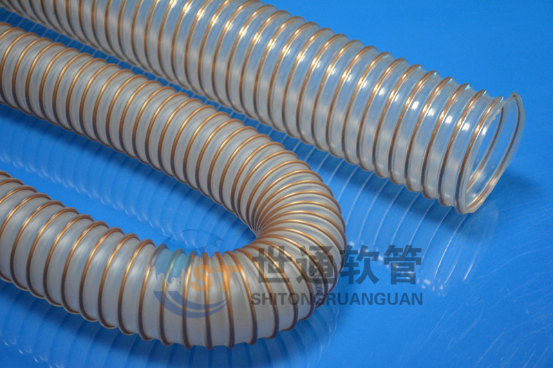 PU 鋼絲軟管，PU鋼絲管，PU聚氨酯鋼絲波紋管，耐磨工業(yè)吸塵通風(fēng)軟管 